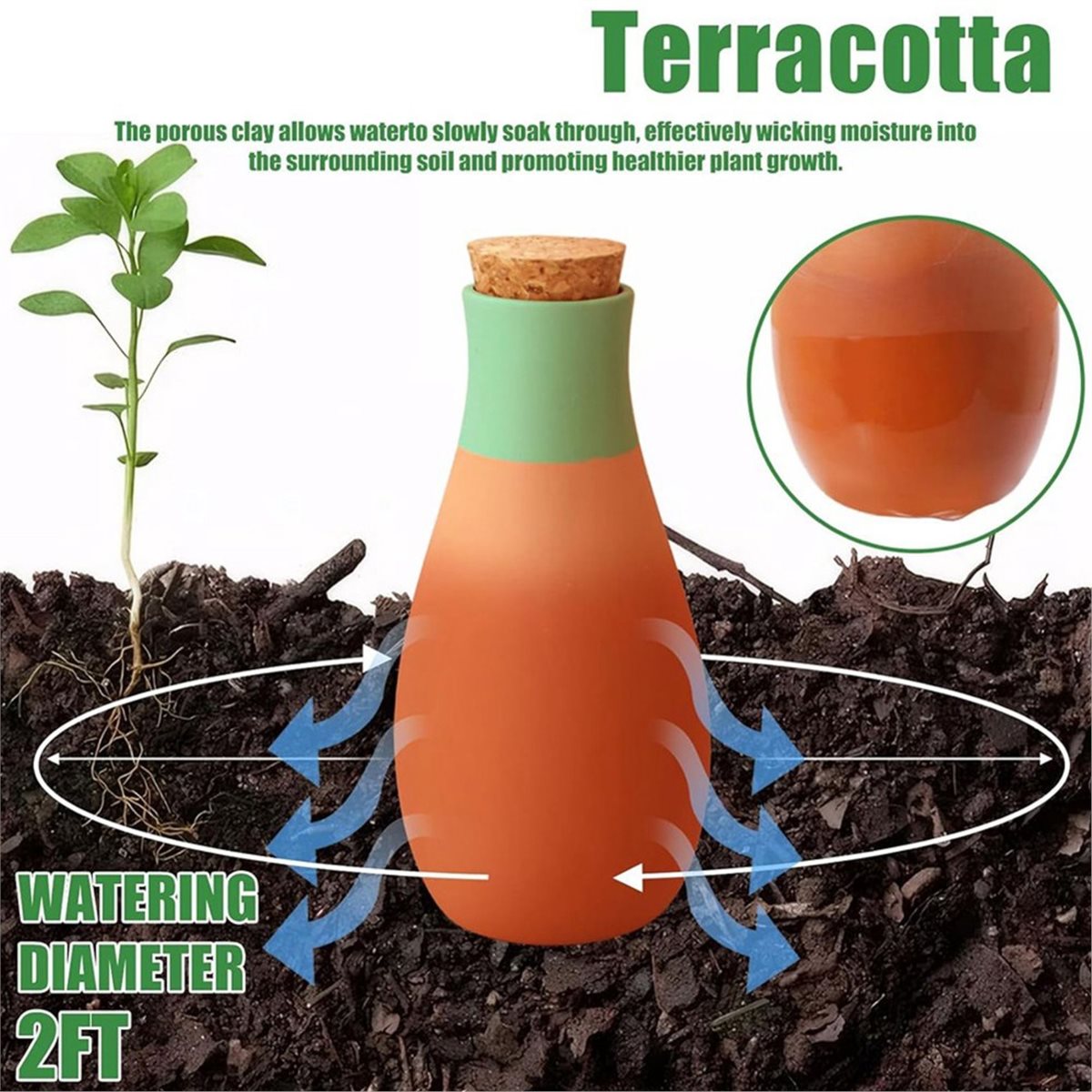 A20I 4PCS Terracotta Watering  - Self Watering Insert ulasan dan harga
